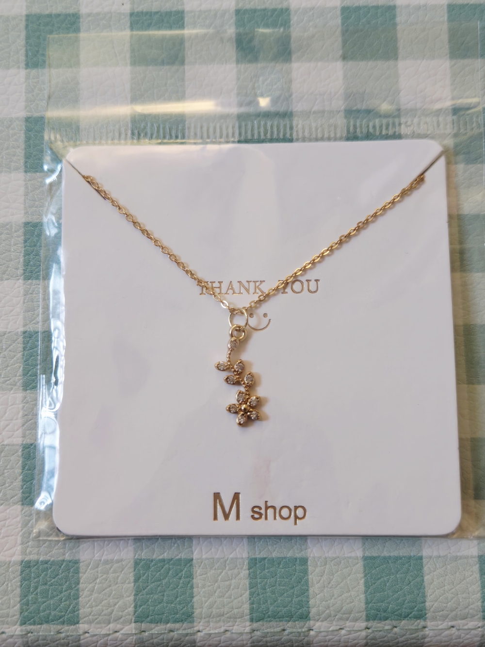 Gold Floral Pendant Necklace - Gold